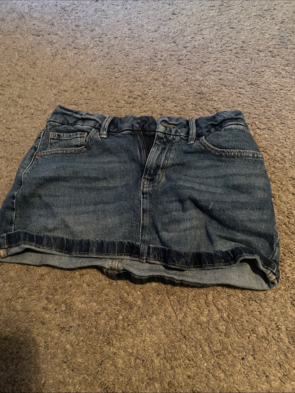 Classic Dark Blue Denim Mini Skirt